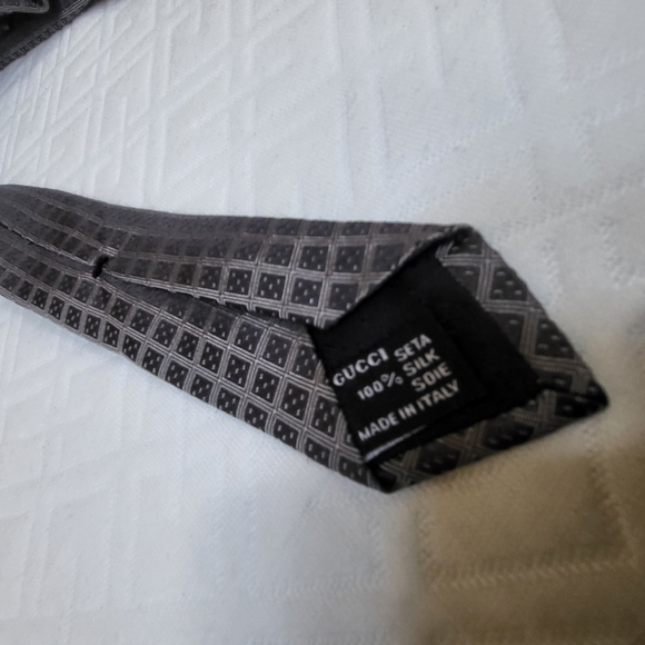 Gucci Gray Patterned Men's Tie - Picture 4 of 6